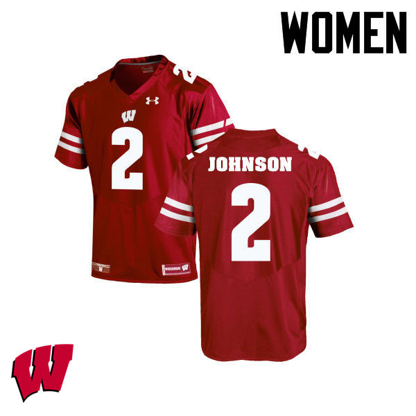Wisconsin Badgers Women's #2 Patrick Johnson NCAA Under Armour Authentic Red College Stitched Football Jersey UR40M21HK